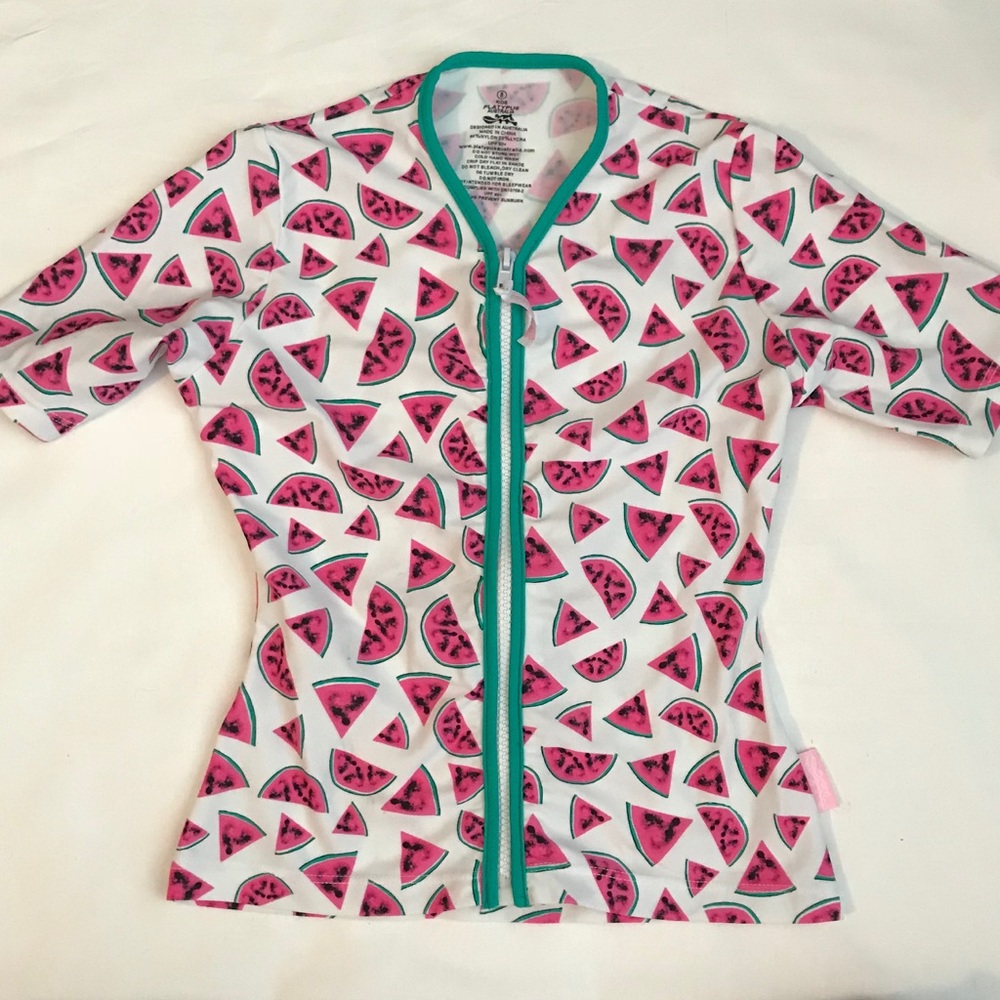 Girls watermelon rash guard, size 8 UPF 50+